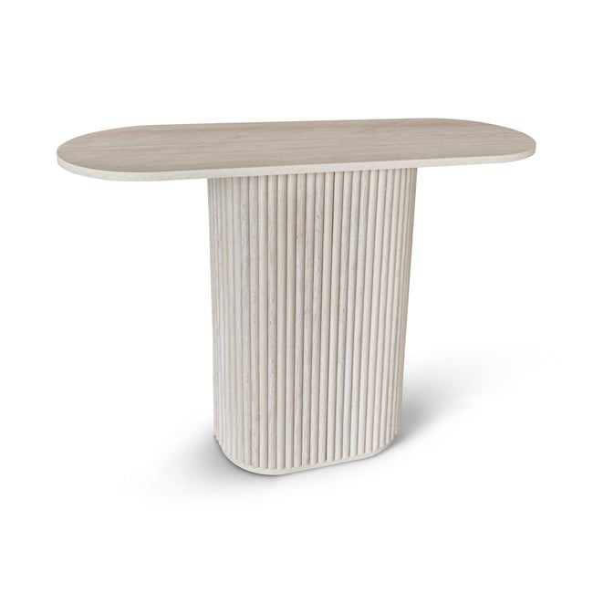 Console effet travertin, INAYA Couleur naturel <span itemprop=