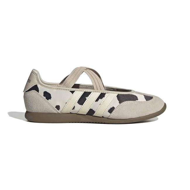Ballerines en cuir à talon plat, Mary Jane BARREDA ecru animalier <span itemprop=
