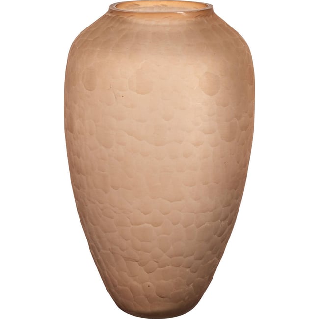 Vase en verre au relief martelé Couleur marron <span itemprop=