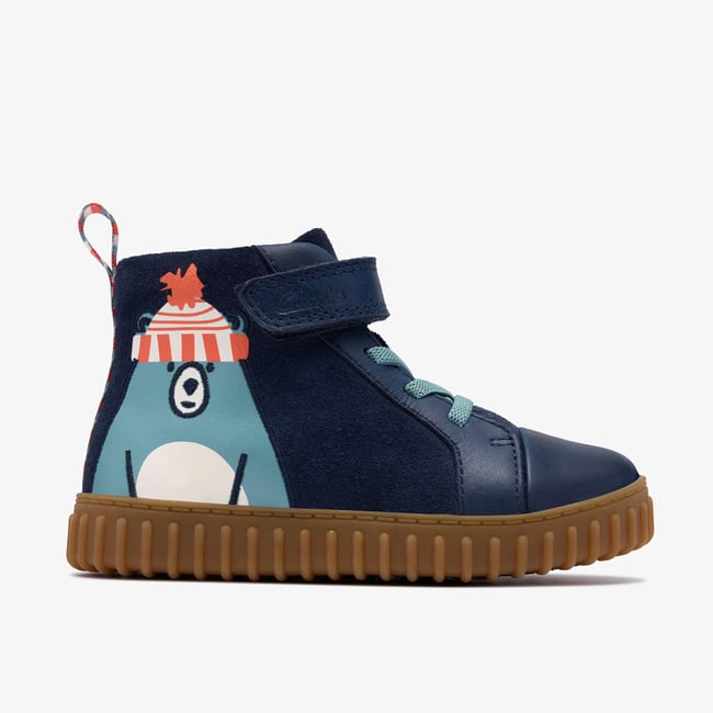 Boots Suède Coupe Large COVE KIND T bleu <span itemprop=