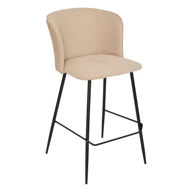 Tabouret de bar assise rembourrée JASNY Couleur beige <span itemprop=