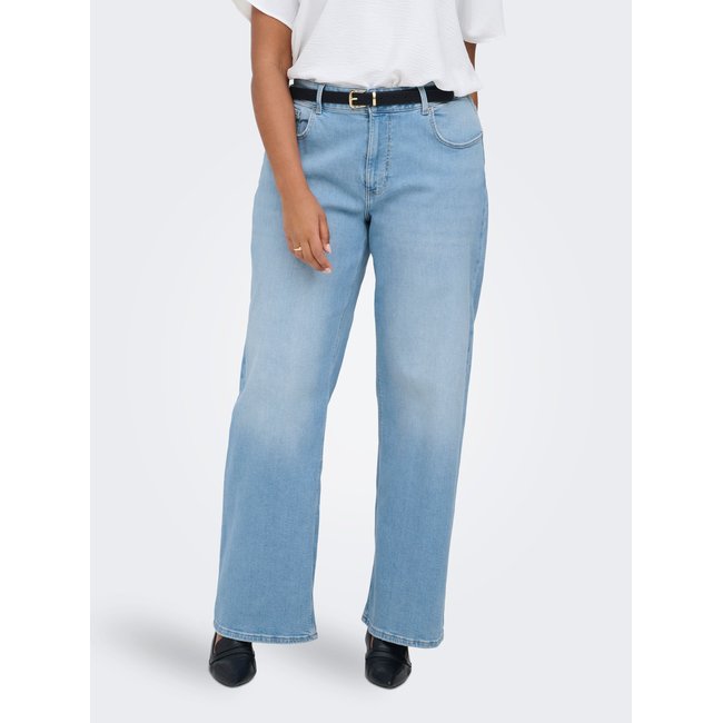 Jean À Jambe Large CARJUICY Taille haute Wide Leg Fit Jeans light blue denim <span itemprop=