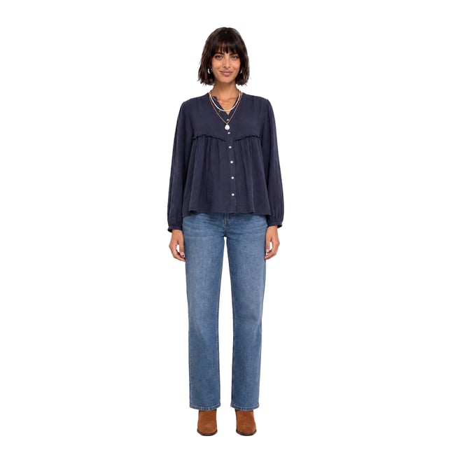 Chemise grossesse et allaitement bleu ardoise <span itemprop=