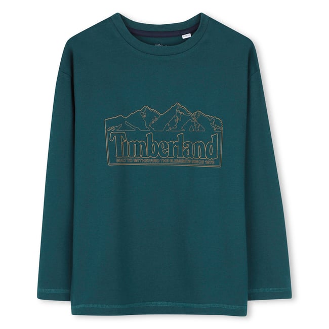 Tee-shirt manches longues vert <span itemprop=