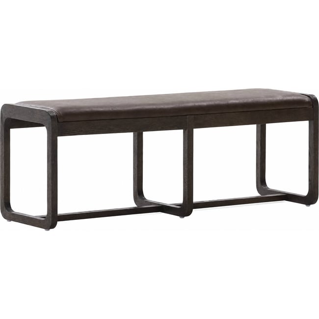 Banc capitonné en bois d'orme Couleur brun <span itemprop=