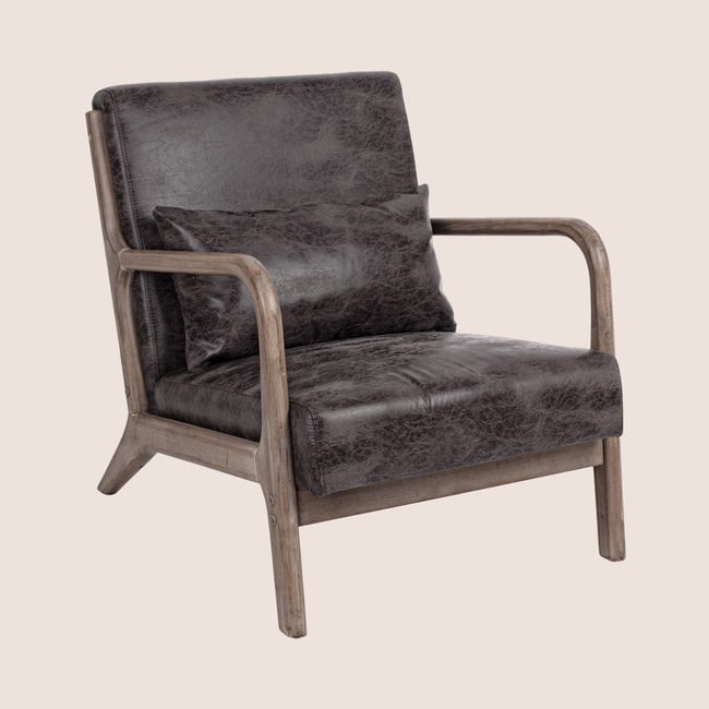 Fauteuil avec accoudoirs en lin matelassé - SEVENTIES - HELLIN, DEPUIS 1862