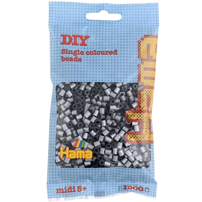 Sachet 1000 perles plastique Midi argent beige <span itemprop=