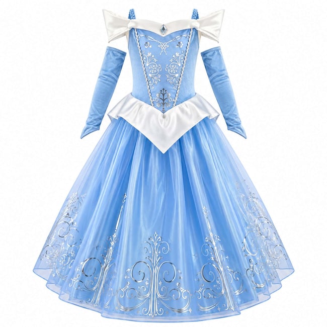Déguisement enfant robe de princesse bleu <span itemprop=
