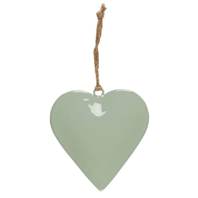 Décoration de sapin de noël cœur métal Couleur vert jade <span itemprop=