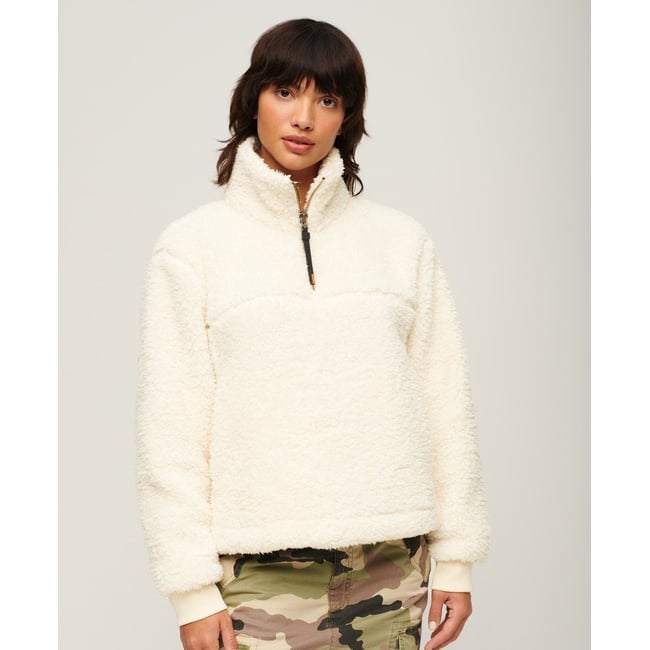 Pull ultra-doux à col camionneur écru poudré <span itemprop=
