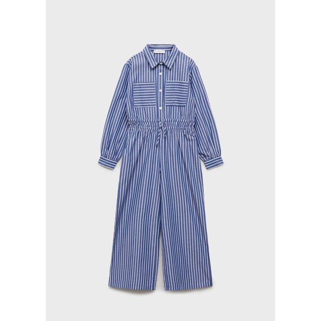 Combinaison-pantalon à rayures bleu marine foncé <span itemprop=