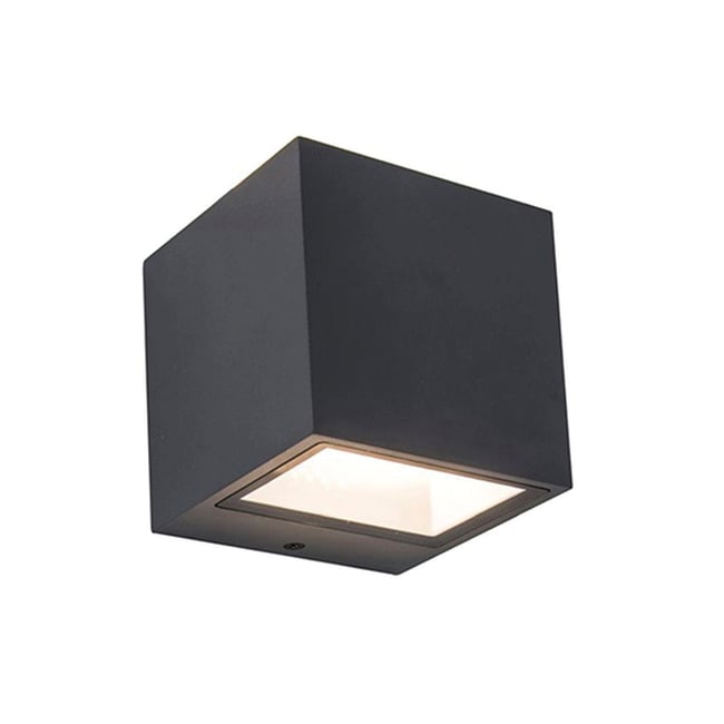 Applique murale d'extérieur sur secteur GEMINI XF BLACK  aluminium noir LED blanc chaud H11cm - LUMISKY