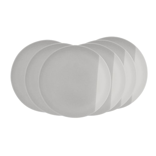 Lot de 6 grandes assiettes, TERRE DE SIENNE Couleur gris <span itemprop=