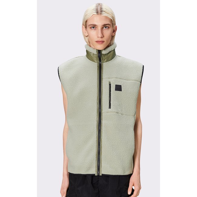 Gilet polaire sans manches vert <span itemprop=