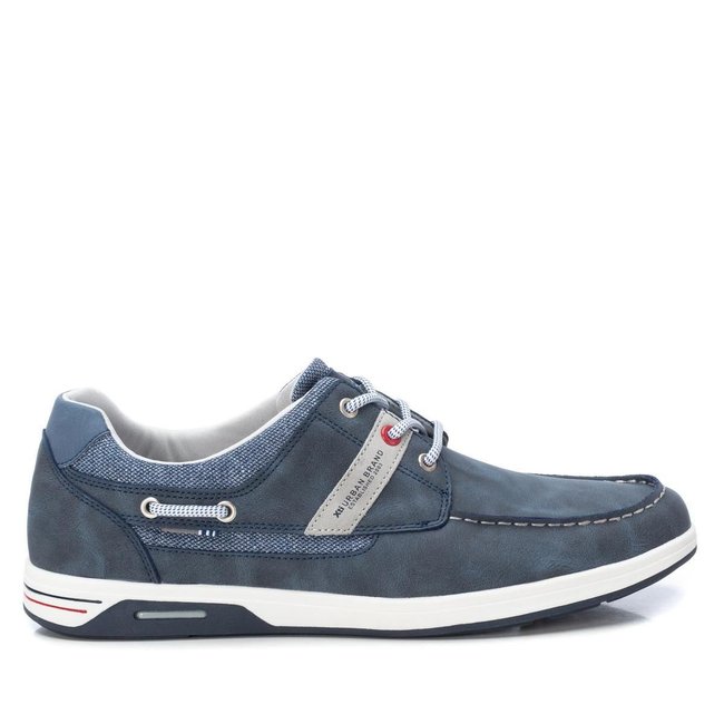 Baskets Nautique Plaine Décontractée Lacets bleu marine <span itemprop=