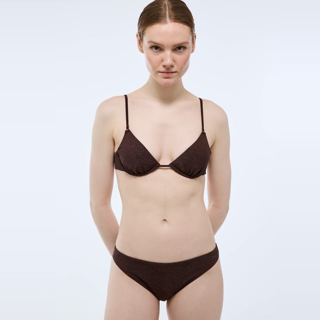 Haut de maillot de bain NOO x MONOPRIX marron <span itemprop=