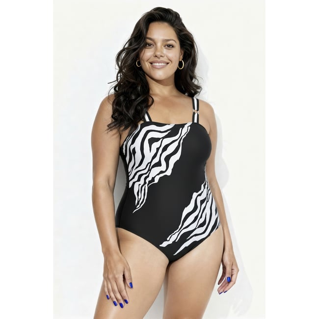 Maillot de bain à bonnets souples noir <span itemprop=
