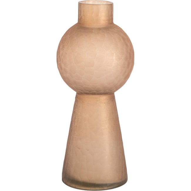 Vase en verre au relief organique Couleur marron fumé <span itemprop=