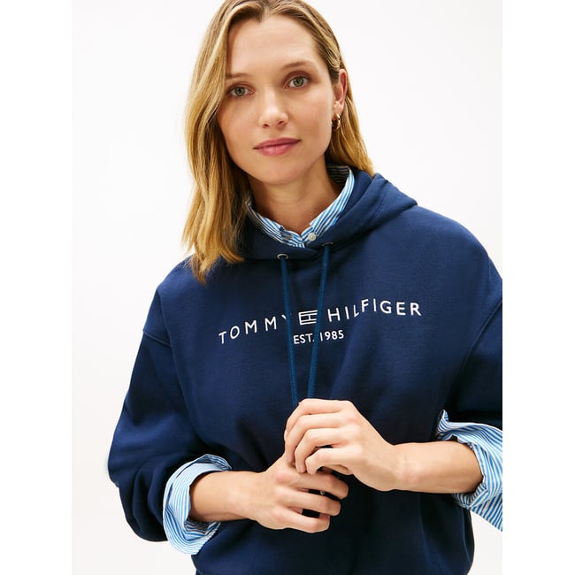 Sweat à capuche avec logo marine <span itemprop=