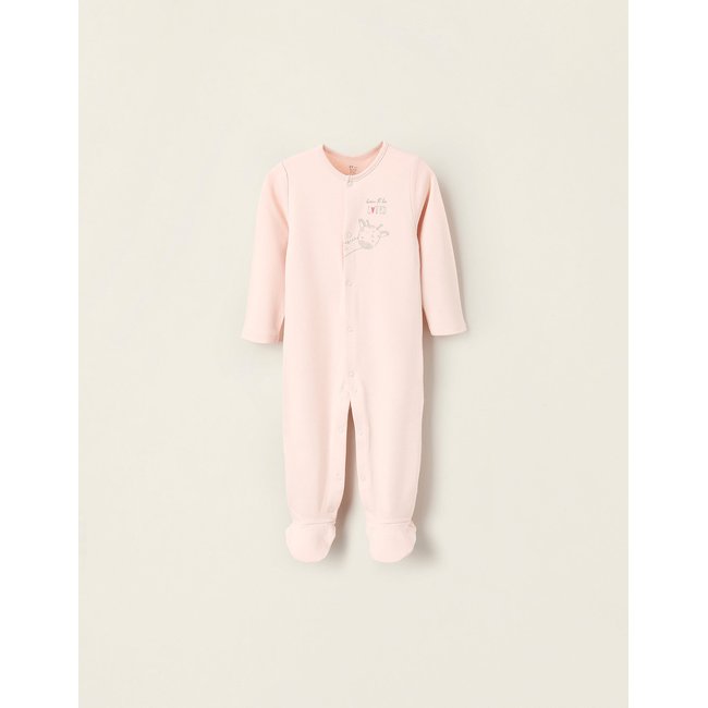 Grenouillère en Coton rose clair <span itemprop=