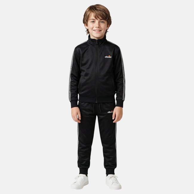 Ensemble veste zippée col montant et pantalon de jogging TRACK noir <span itemprop=