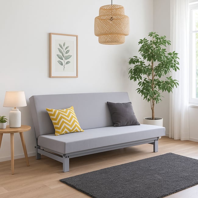 Matelas clic-clac en mousse & latex 15 cm L'Audacieux Couleur gris <span itemprop=