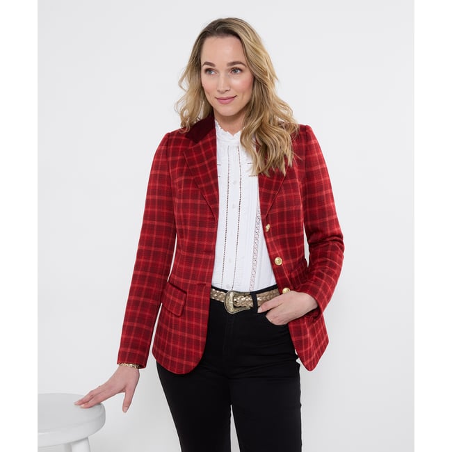 Veste à Carreaux Dahlia orange <span itemprop=