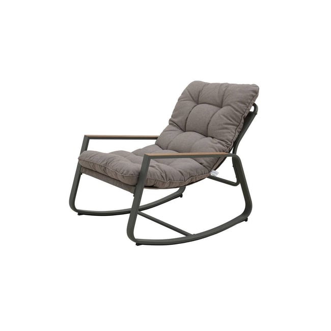 Fauteuil à bascule en aluminium FELINIO vert laurier <span itemprop=