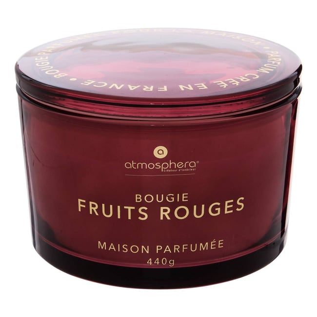 Bougie parfumée 440g pot en verre à couvercle GLOWY - ATMOSPHERA