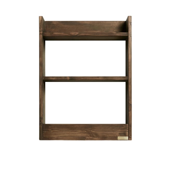 Étagère murale en sapin massif marron - VANIA Couleur noyer <span itemprop=