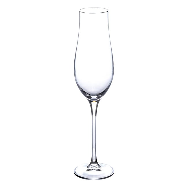Lot de 6 flûtes à champagne en verre cristallin 20 cl ORIANE Couleur transparent <span itemprop=