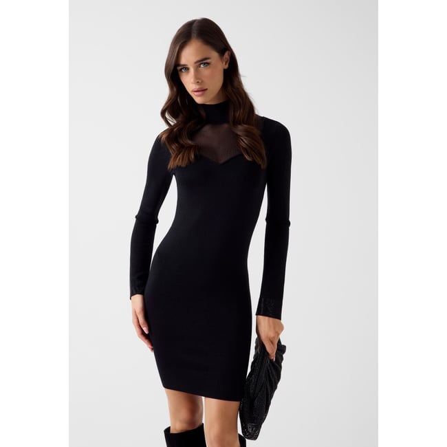 Robe Mini En Strass noir <span itemprop=