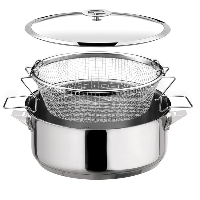 Sauteuse Cuisinox Eclipse 28 Cm Tout Inox - Fond Encapsulé, Compatible Induction - Acier 18/10, Finition Miroir - 2