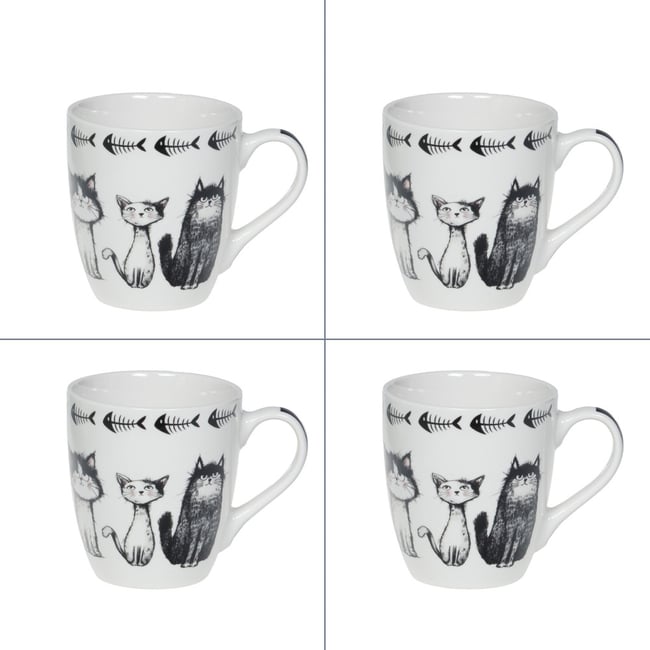 Coffret de 4 tasses Felix 23 cl Couleur noir <span itemprop=