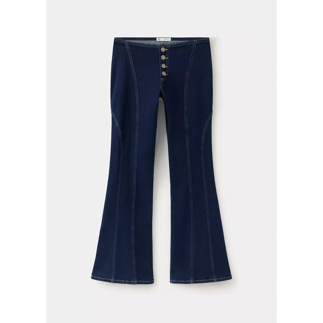 Jean taille basse coutures bleu <span itemprop=