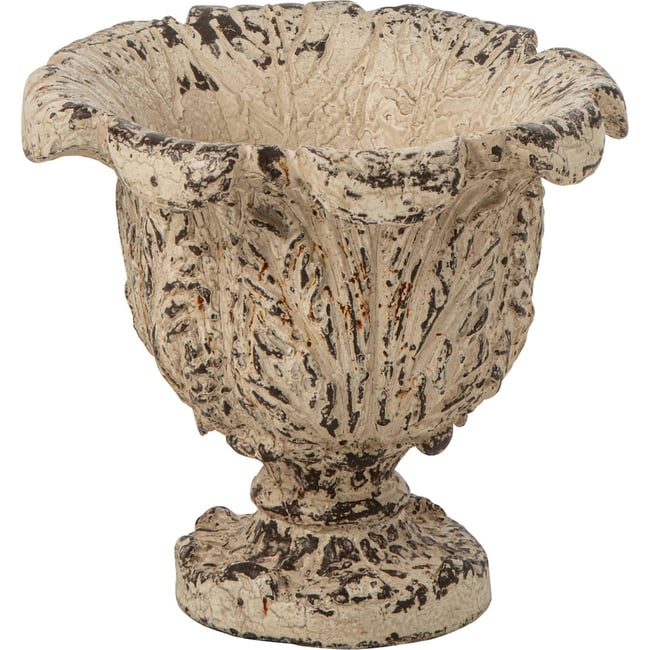 Cache-pot effet patiné Couleur blanc cassé patiné <span itemprop=