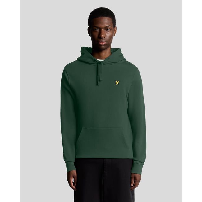 Sweat à capuche en coton loopback vert foncé vert <span itemprop=
