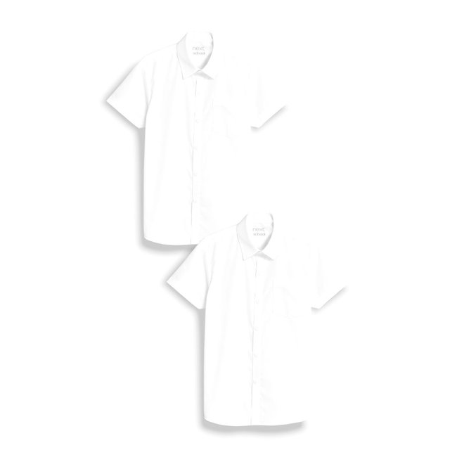 Chemises manches courtes coupe slim, lot de 2 blanc <span itemprop=