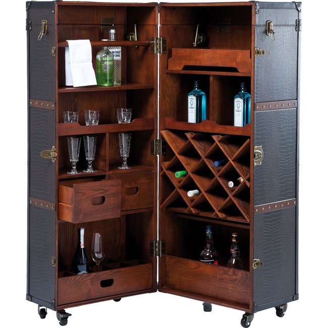 Bar-coffre en simili croco, GLOBETROTTER - KARE DESIGN