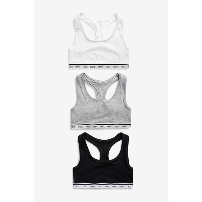 Hauts courts confortables, lot de 3 noir/blanc <span itemprop=
