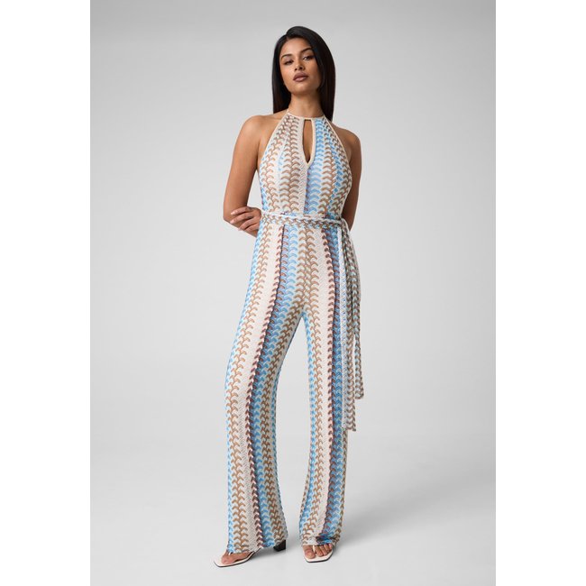 Combinaison En Maille blau multi <span itemprop=