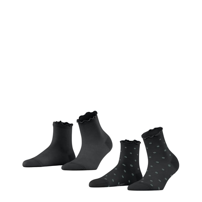 Chaussettes courtes Mesh Dot 2-Pack Semi-opaque noir basique <span itemprop=