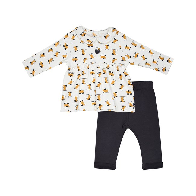 Tunique jegging jamelia maille bebe blanc <span itemprop=