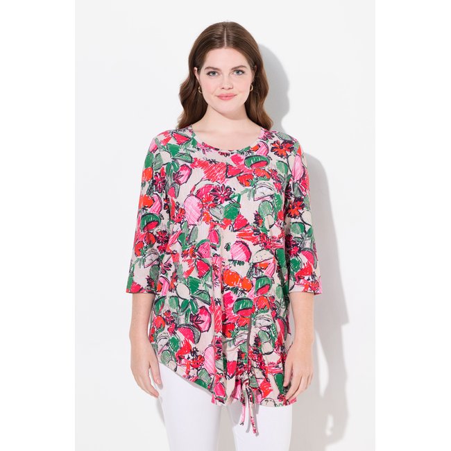 Long T-Shirt, Bande À L'Ourlet blanc perle <span itemprop=