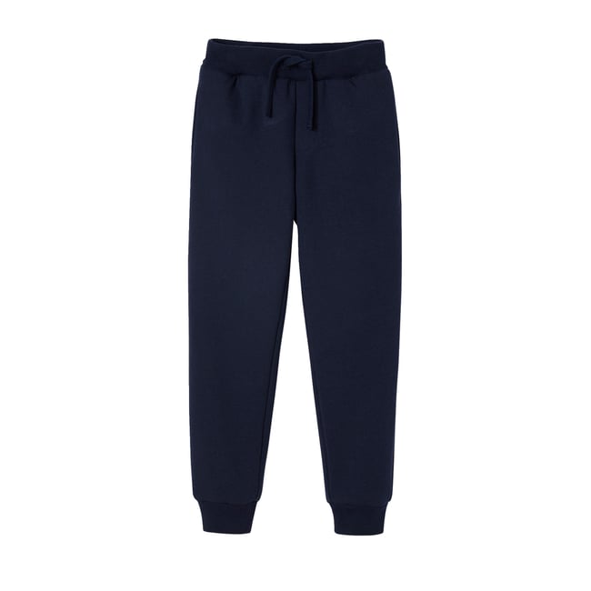 Pantalon jogging en molleton doublé sherpa marine <span itemprop=