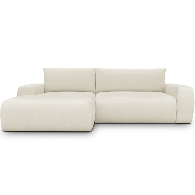 Canapé d'angle gauche convertible 3 places en tissu chenille - SONNY - HOMIFAB