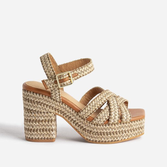 Sandales Compensées GRETA beige <span itemprop=