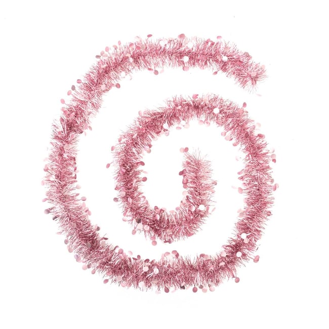 Guirlande de noël pastille embossée rose 100x4x2m - ATMOSPHERA
