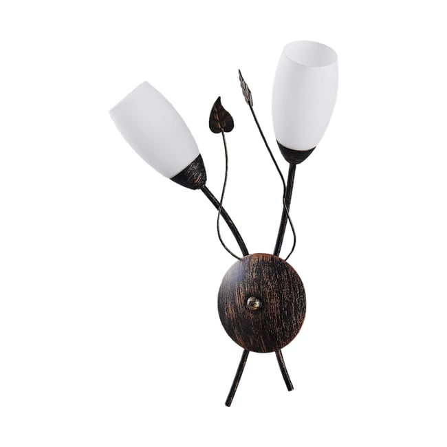 Applique en métal antique, Stefania Couleur blanc, noir, or brossé <span itemprop=
