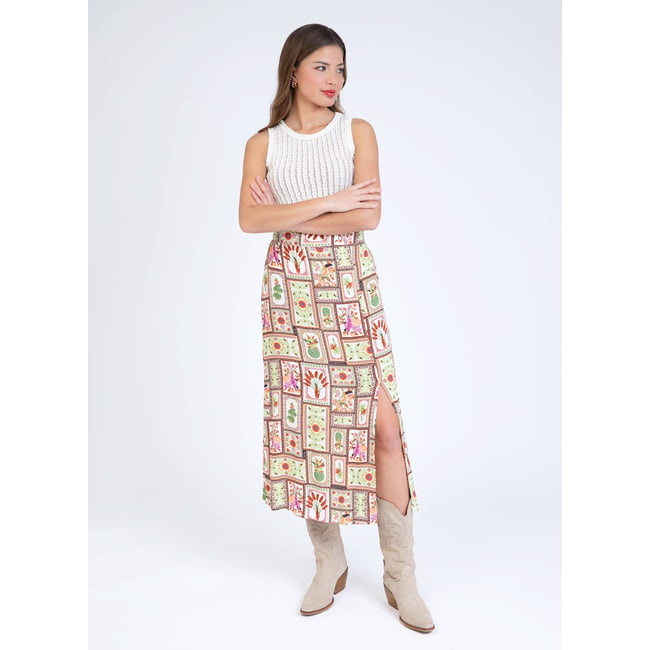 Jupe Midi GINALOU jakarta vert <span itemprop=